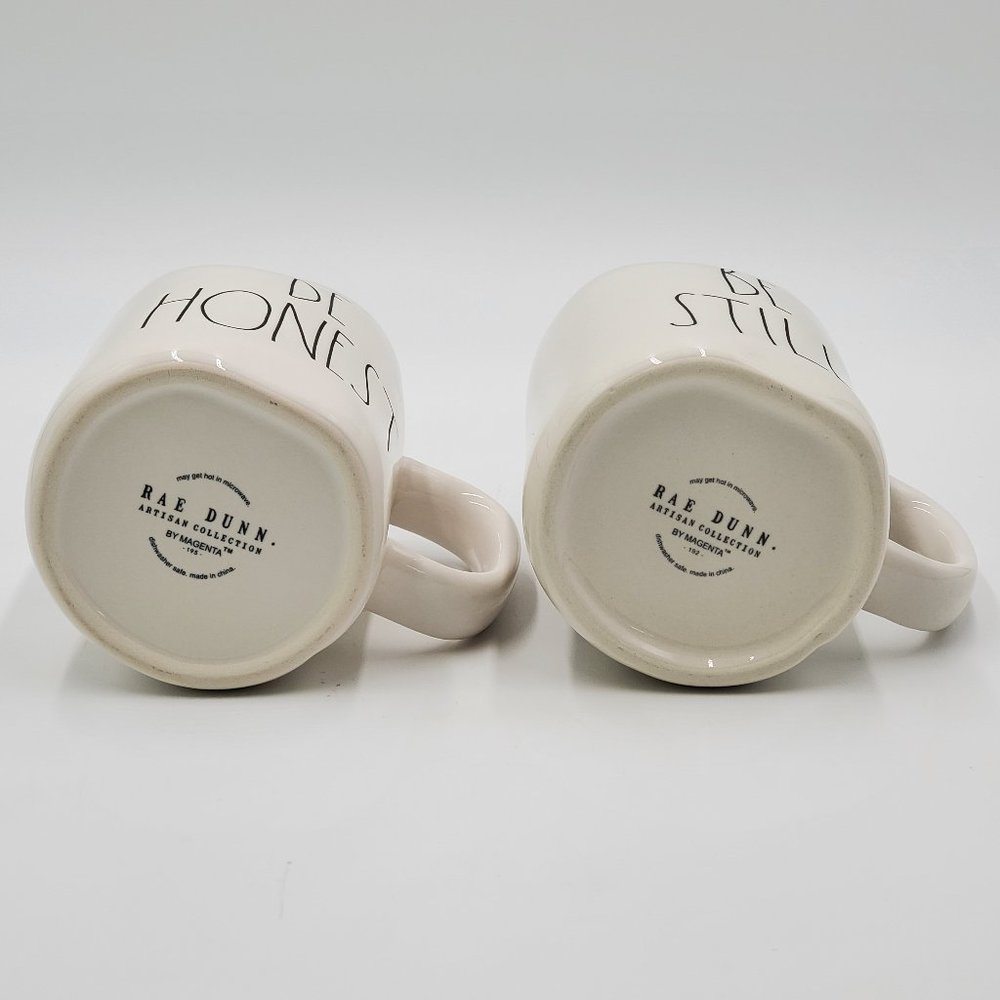 Rae Dunn Pottery Mugs “BE STILL” & “BE HONEST” - Picture 9 of 14
